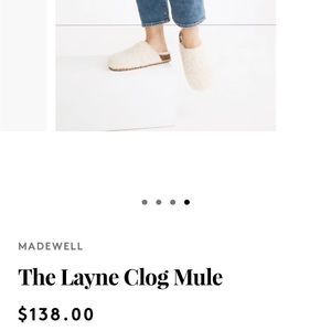 Madewell Layne Sherpa Clog Mule Sz 10